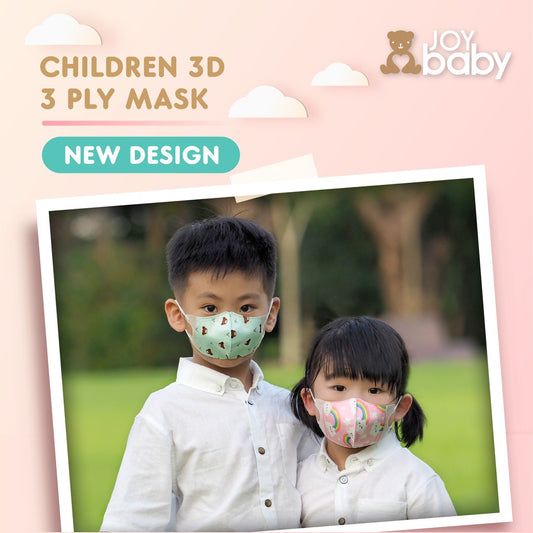 JOYBABY Best fitting 3D baby/kids/children disposable mask (1-12yo)(10pcs)(3 ply)(95% BFE & 99% PFE)asr
