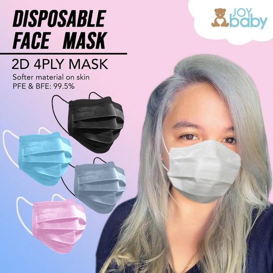 (ULTRA SOFT)(50PCS)(3/4 ply) Mask Ultra Thin Adult with Sufficient Protection (99% BFE and 99% PPE) jsr