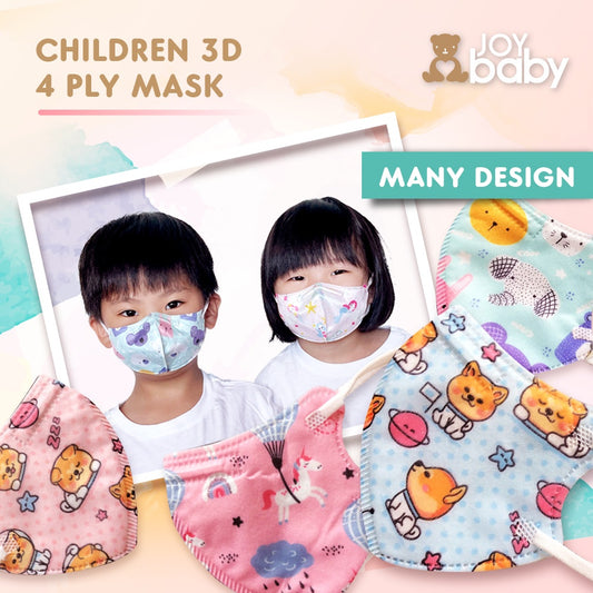 [MIN SPEND 5PCS FOR WHOLESALE PRICE] Joybaby 3D kids/children disposable mask (1-12yo)(10pcs)(4ply)(95% BFE & 99%PFE)dsr