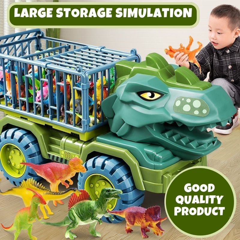 Dinosaur Tyrannosaurus Rex -Excavator, Crane & Dump Truck toys
