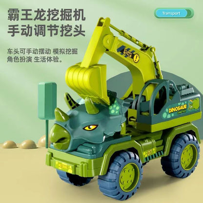 Dinosaur Tyrannosaurus Rex -Excavator, Crane & Dump Truck toys